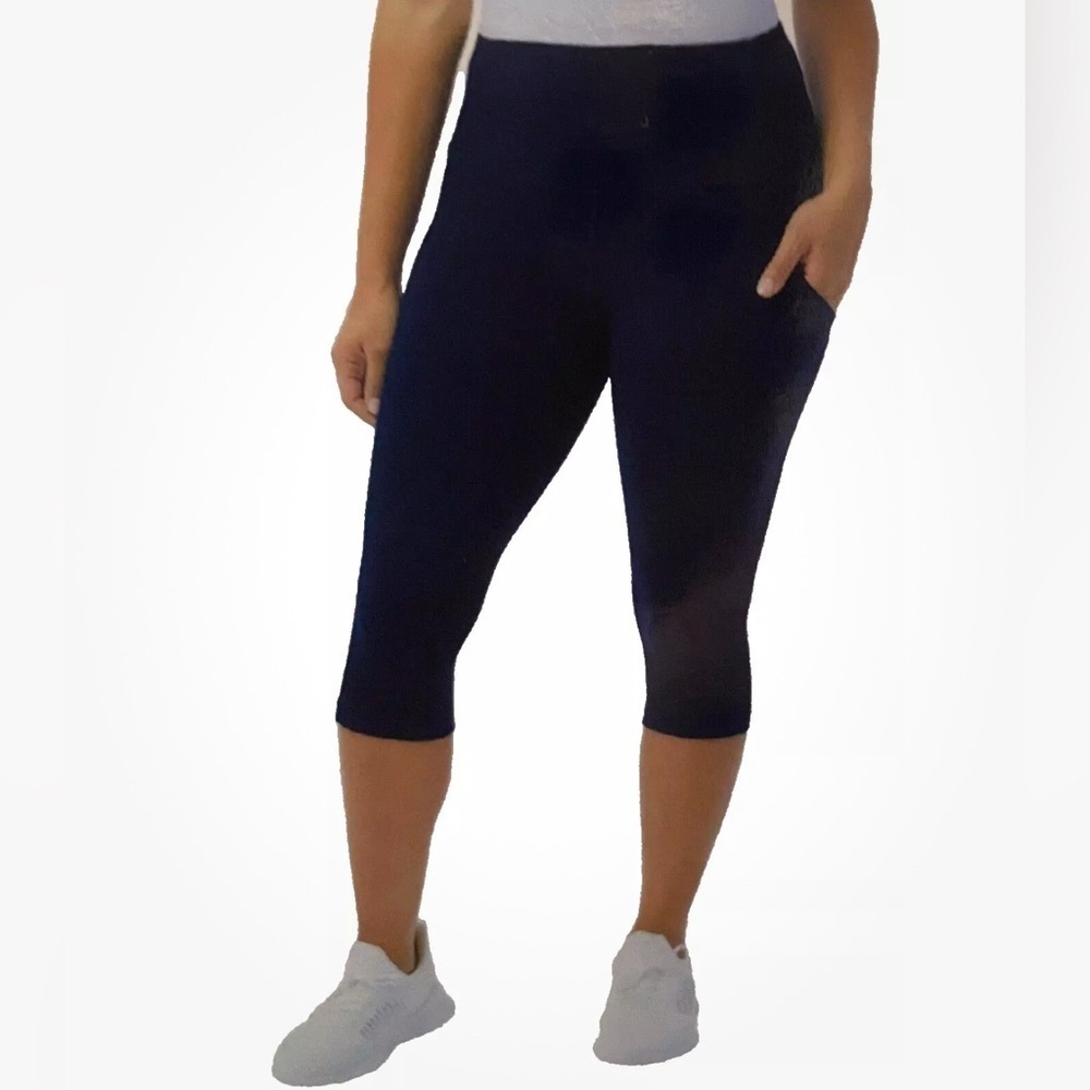 32 Degrees Cool Women's Soft Active Capri Legging Pants Blue Night Sky XXL